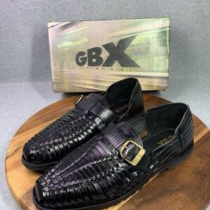 VTG GBC Y2K Closed Toe‎ Black Leather Weave Breathable Sandals Mens 13M In Box